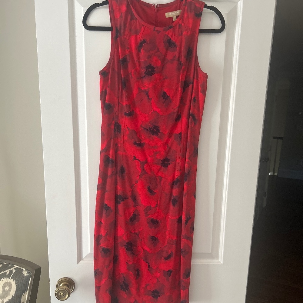 Michael Kors Collection red poppy dress size 8
